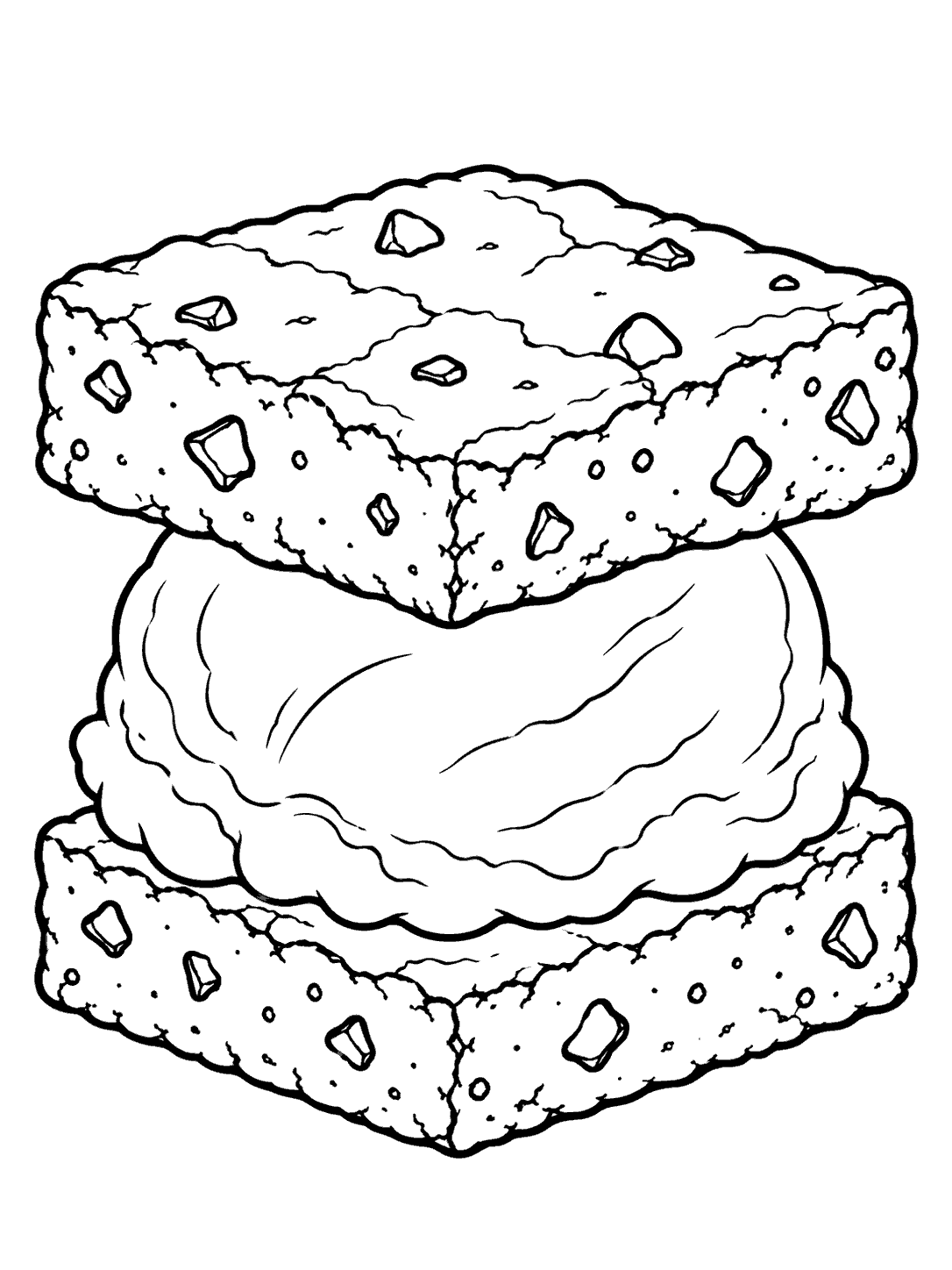 Brownie ice cream sandwich coloring page