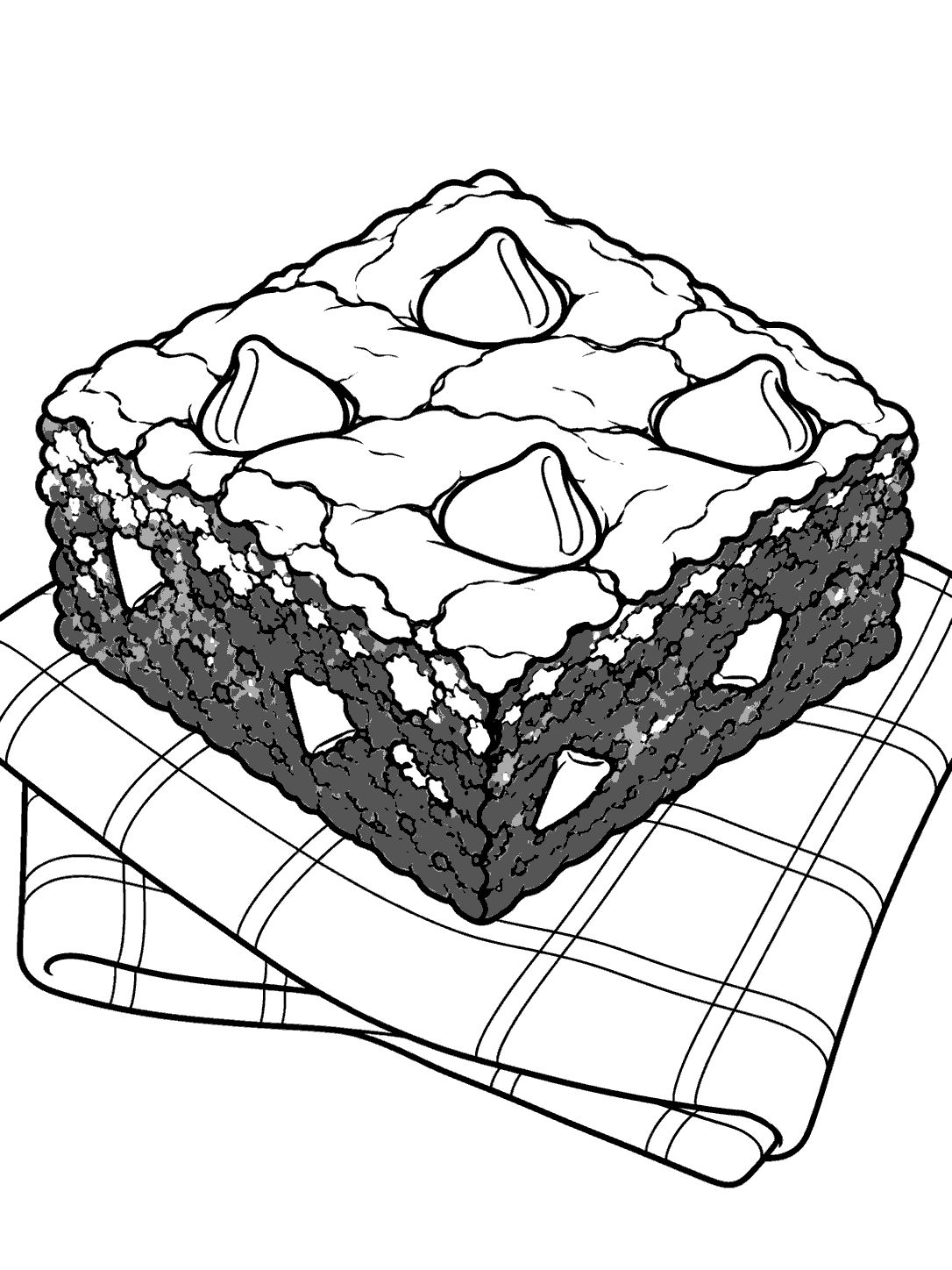 Brownie on a picnic napkin coloring page