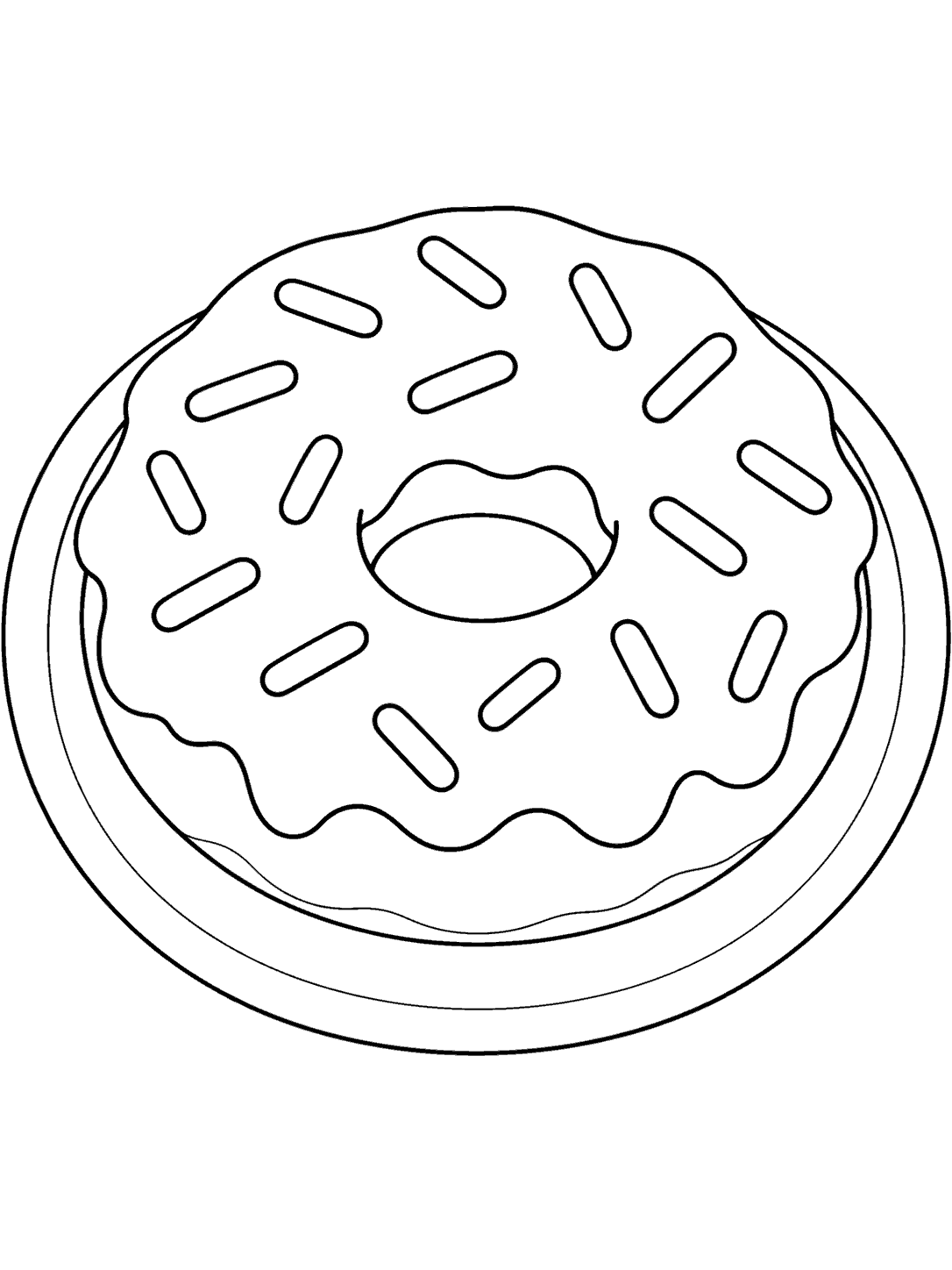 Sprinkled donut centered on a round plate