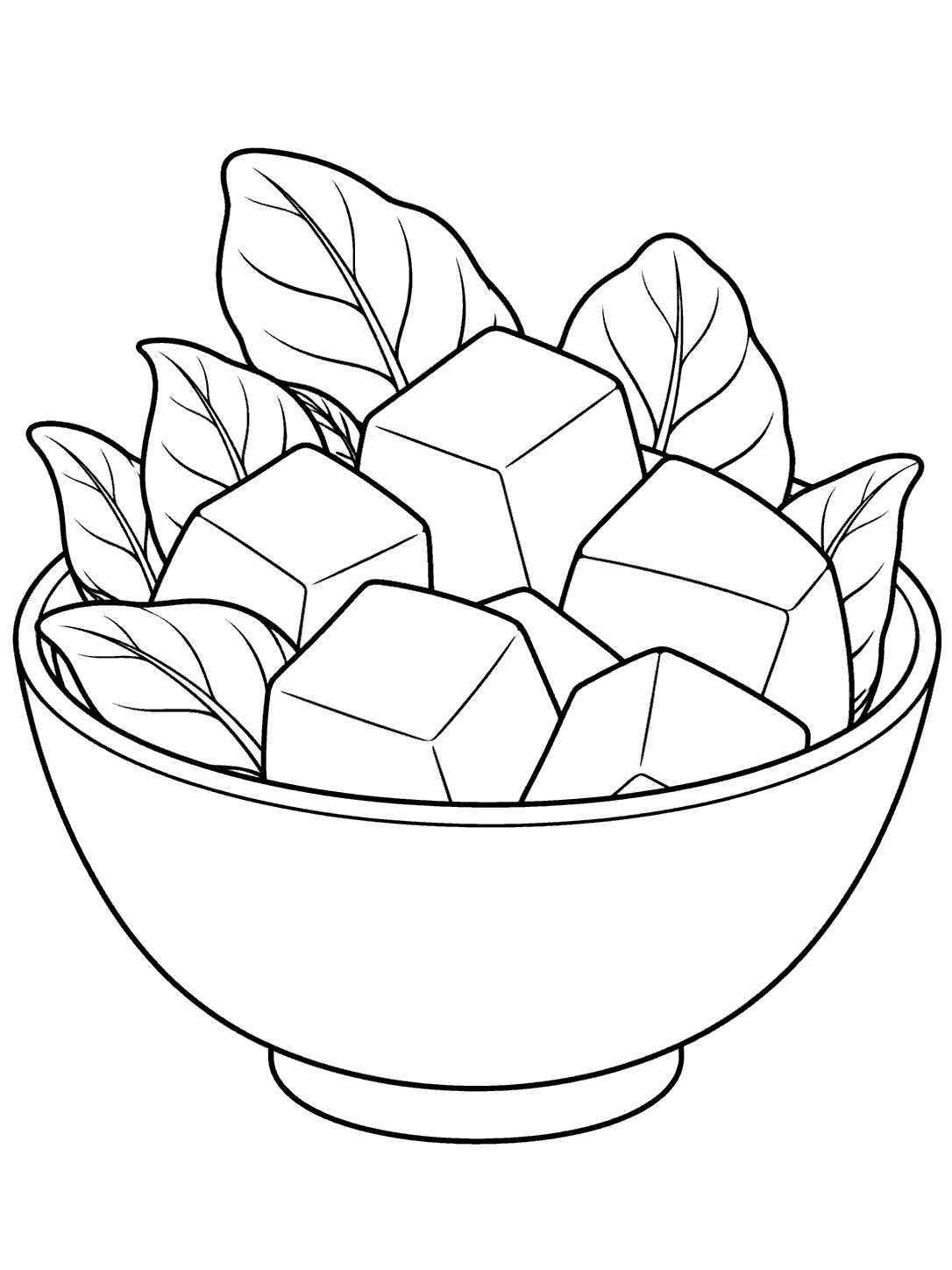 Mango salad bowl coloring page