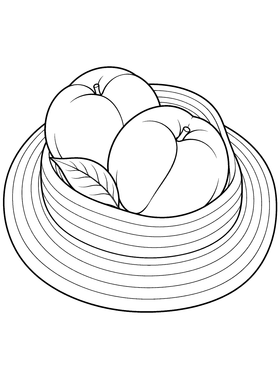 Two peaches and a leaf nestled inside a wide-brimmed sun hat