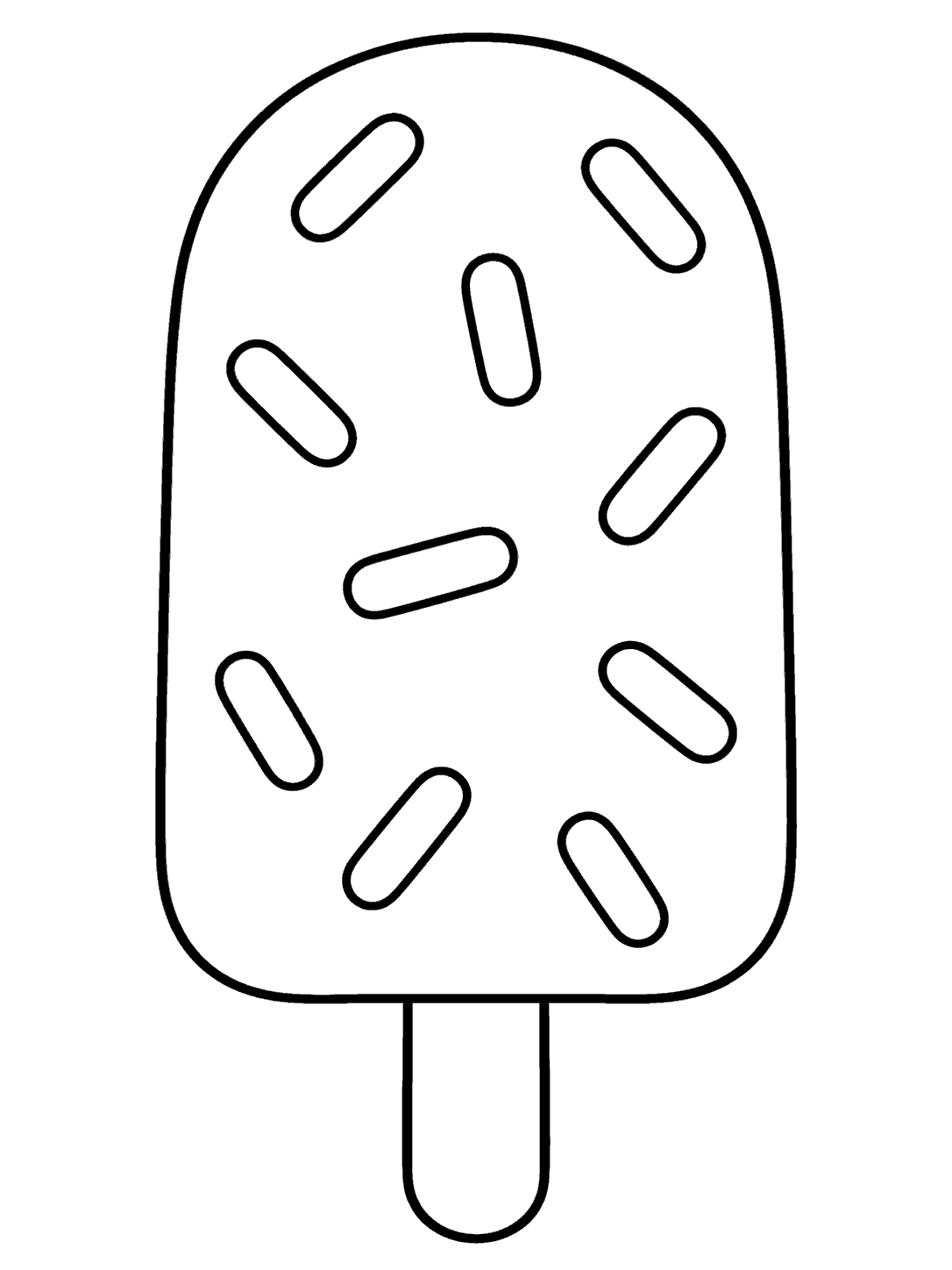 Popsicle with sprinkles coloring page
