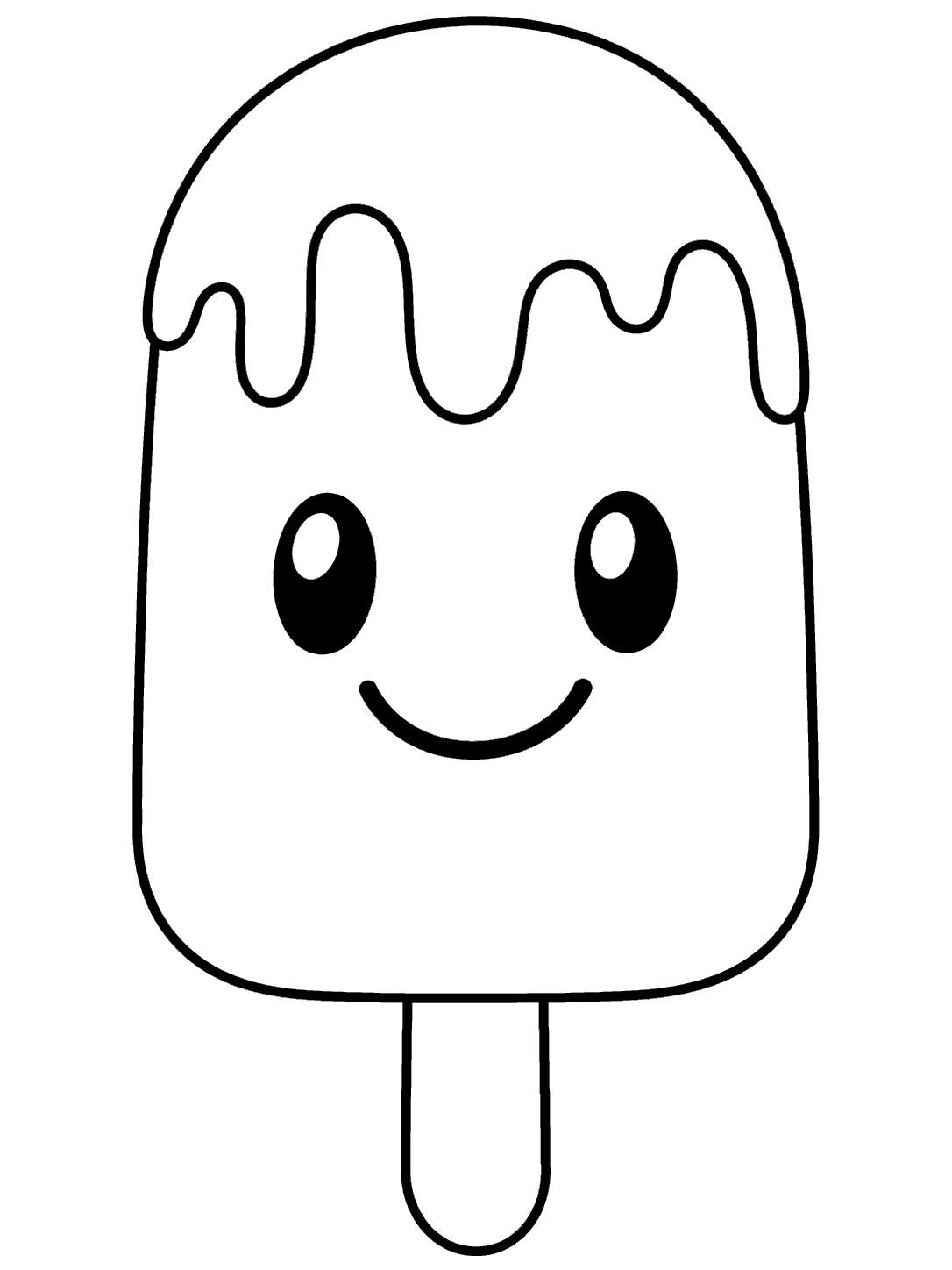 Smiling popsicle coloring page