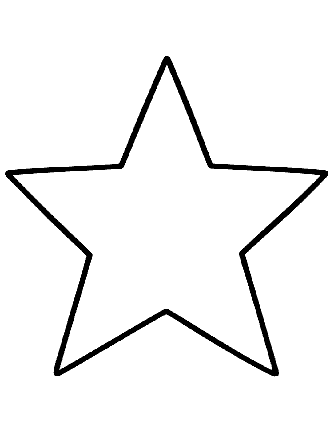 Large five-point star coloring page