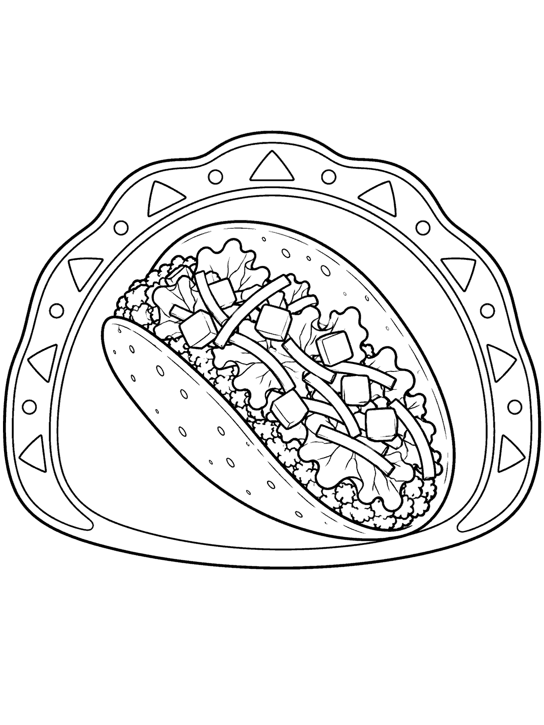 Taco served on a taco-shaped plate