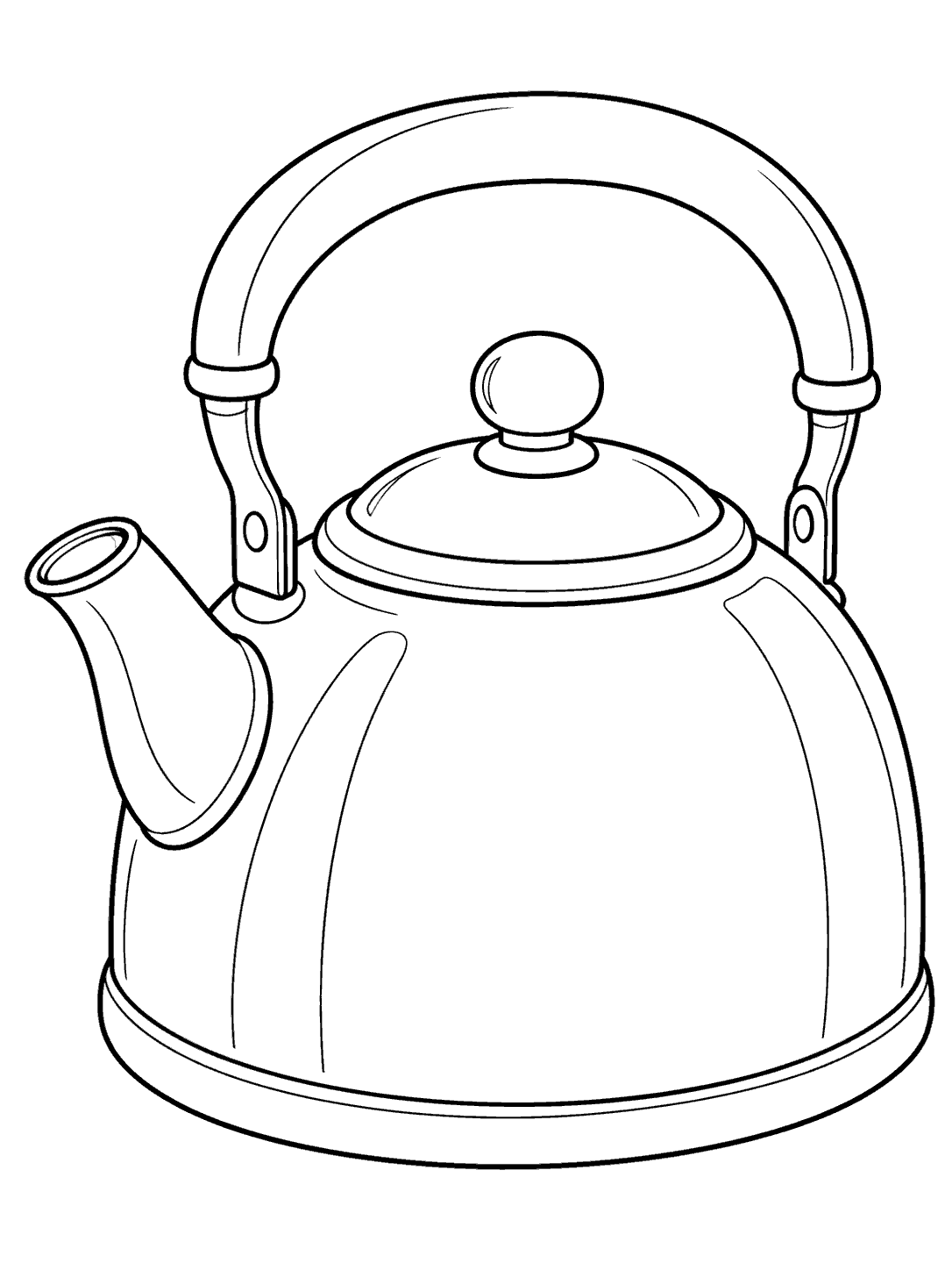 Printable classic tea kettle coloring page