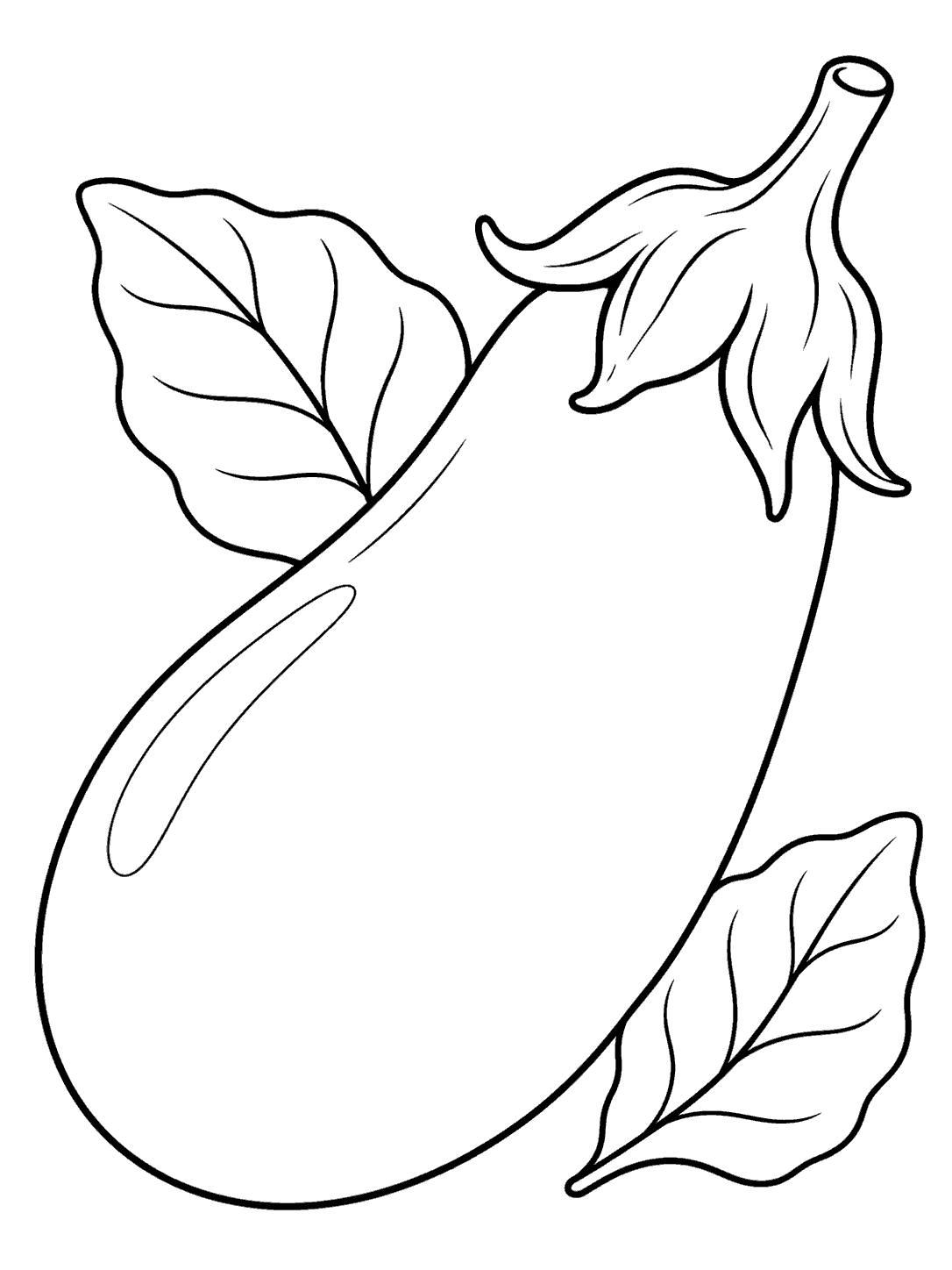 Eggplant with leaves coloring page